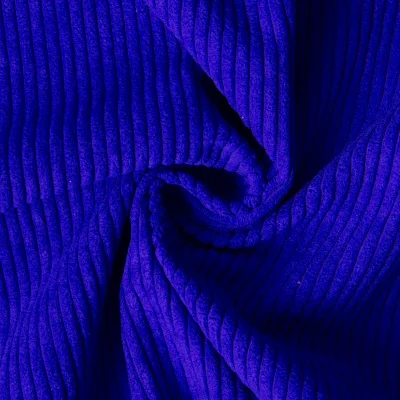 Tissu Velours d&#039;ameublement côtelé Emy uni Bleu roi - Par 10 cm