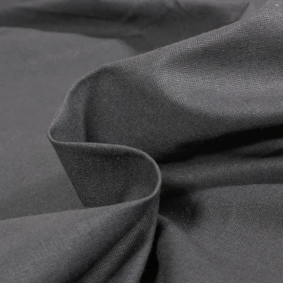 Tissu Coton uni Gris anthracite profond - Par 10 cm