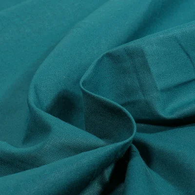 Tissu Coton uni Bleu paon - Par 10 cm