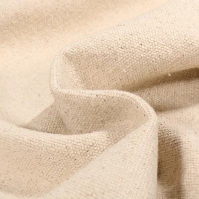 Tissu Toile de Coton lourde uni Ecru - Par 10 cm