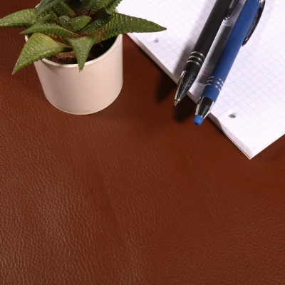 Coupon Simili cuir d&#039;ameublement uni Marron - Coupon de 20 cm