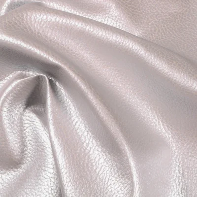 Simili cuir d&#039;ameublement uni Argent - Par 50 cm