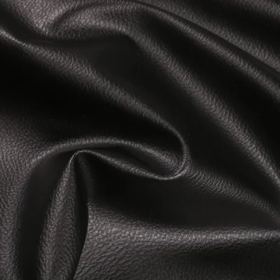 Simili cuir d&#039;ameublement uni Noir - Par 50 cm
