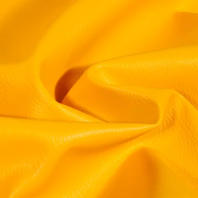 Coupon Simili cuir d&#039;ameublement uni Jaune curcuma - Coupon de 40 cm