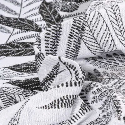 Tissu Jacquard Rossini sur fond Blanc - Par 10 cm