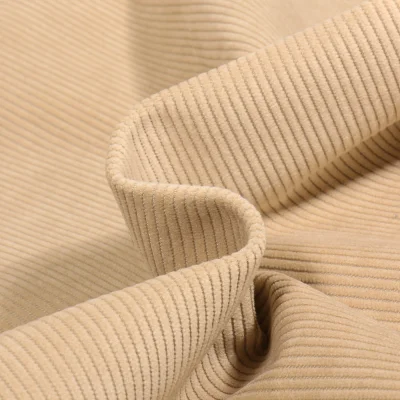 Tissu Velours d&#039;ameublement côtelé Lena Beige - Par 10 cm
