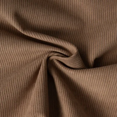 Coupon Tissu Velours d&#039;ameublement côtelé Lena Taupe - Coupon de 20 cm