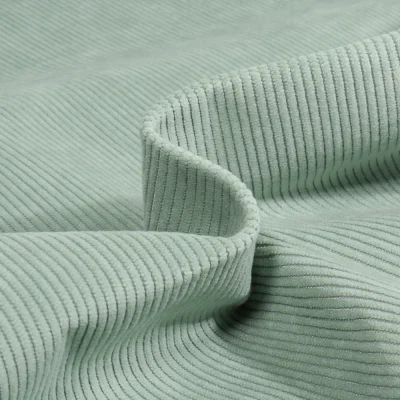 Tissu Velours d&#039;ameublement côtelé Lena Vert d&#039;eau - Par 10 cm
