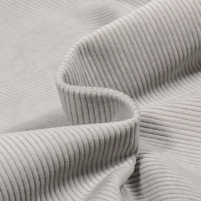 Tissu Velours d&#039;ameublement côtelé Lena Gris - Par 10 cm