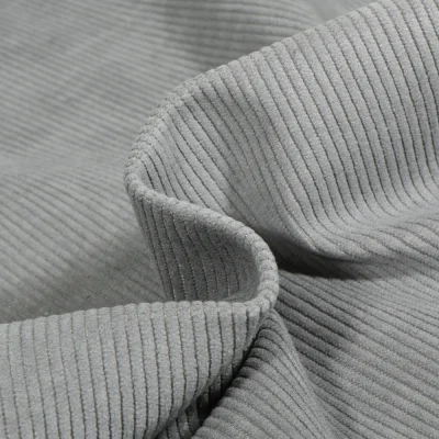 Tissu Velours d&#039;ameublement côtelé Lena Gris souris - Par 10 cm