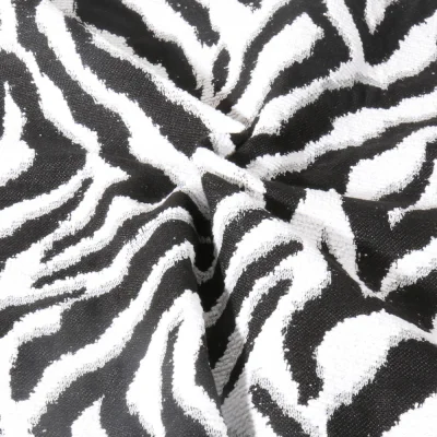 Tissu Jacquard d&#039;ameublement Zebré noir sur fond Blanc - Par 10 cm