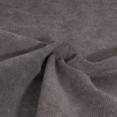 Tissu Jacquard d&#039;ameublement Ultraclean uni Gris acier - Par 10 cm