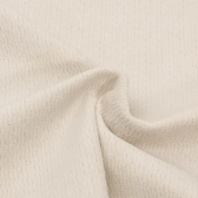 Tissu Jacquard d&#039;ameublement Ultraclean uni Ecru - Par 10 cm