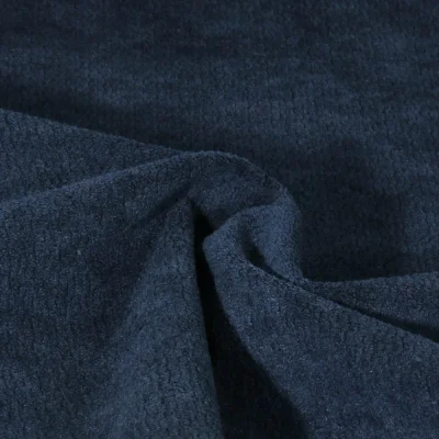 Tissu Jacquard d&#039;ameublement Ultraclean uni Bleu marine - Par 10 cm
