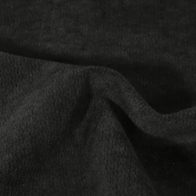 Tissu Jacquard d&#039;ameublement Ultraclean uni Noir - Par 10 cm