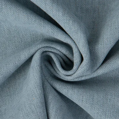 Tissu Lin d’ameublement toucher velours et envers antidérapant uni Bleu céladon - Par 10 cm