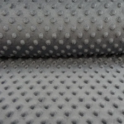 Tissu Minky Ultra doux Pois Gris anthracite - Par 10 cm