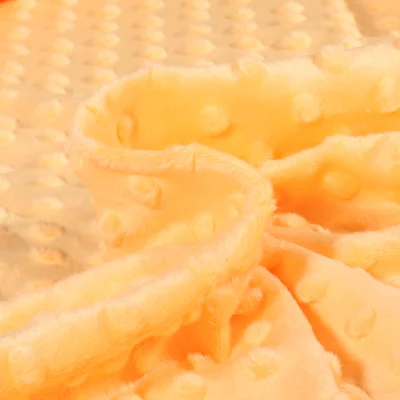 Tissu Minky Ultra doux Pois Jaune - Par 10 cm