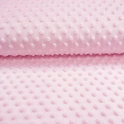 Tissu Minky Ultra doux Pois Rose layette x10cm