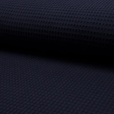 Tissu Nid d&#039;abeille Bleu marine x10cm