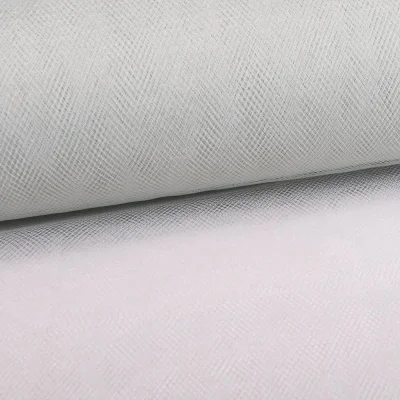 Coupon Tissu Tulle Souple Grande Largeur Gris clair - Coupon de 90 cm