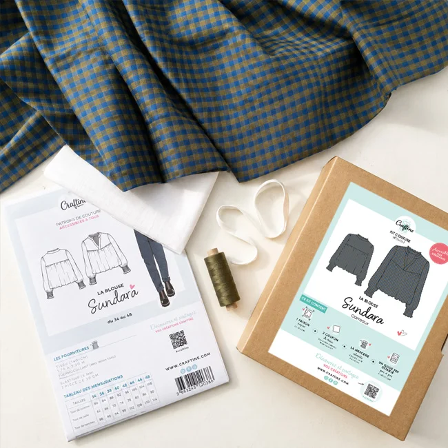 Kit Couture Craftine Blouse Sundara carreaux