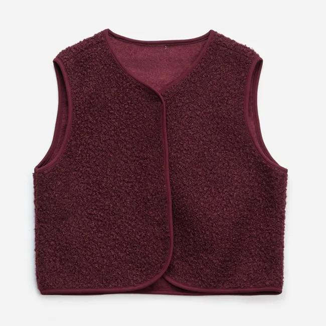 Kit Couture Craftine Gilet en Bouclette Burgundy
