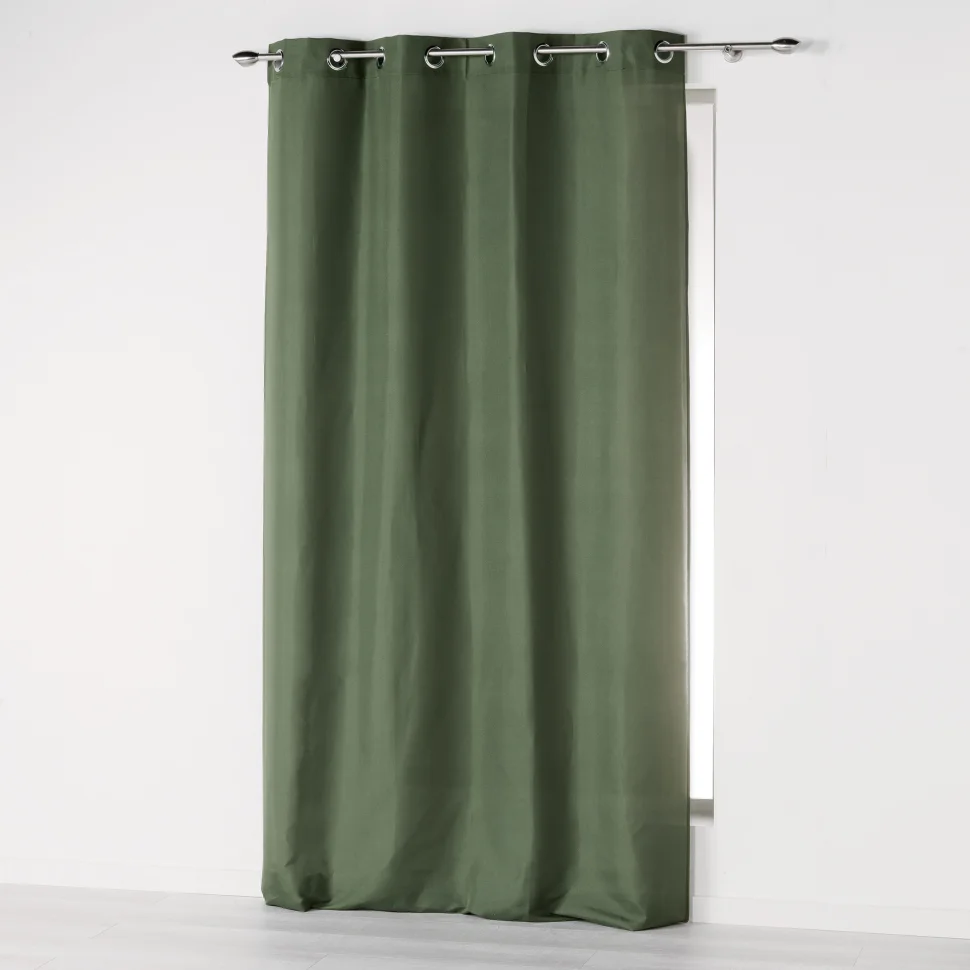 Rideau à oeillets Craftine 140 x 260 cm Microfibre Unie Lavandou Kaki