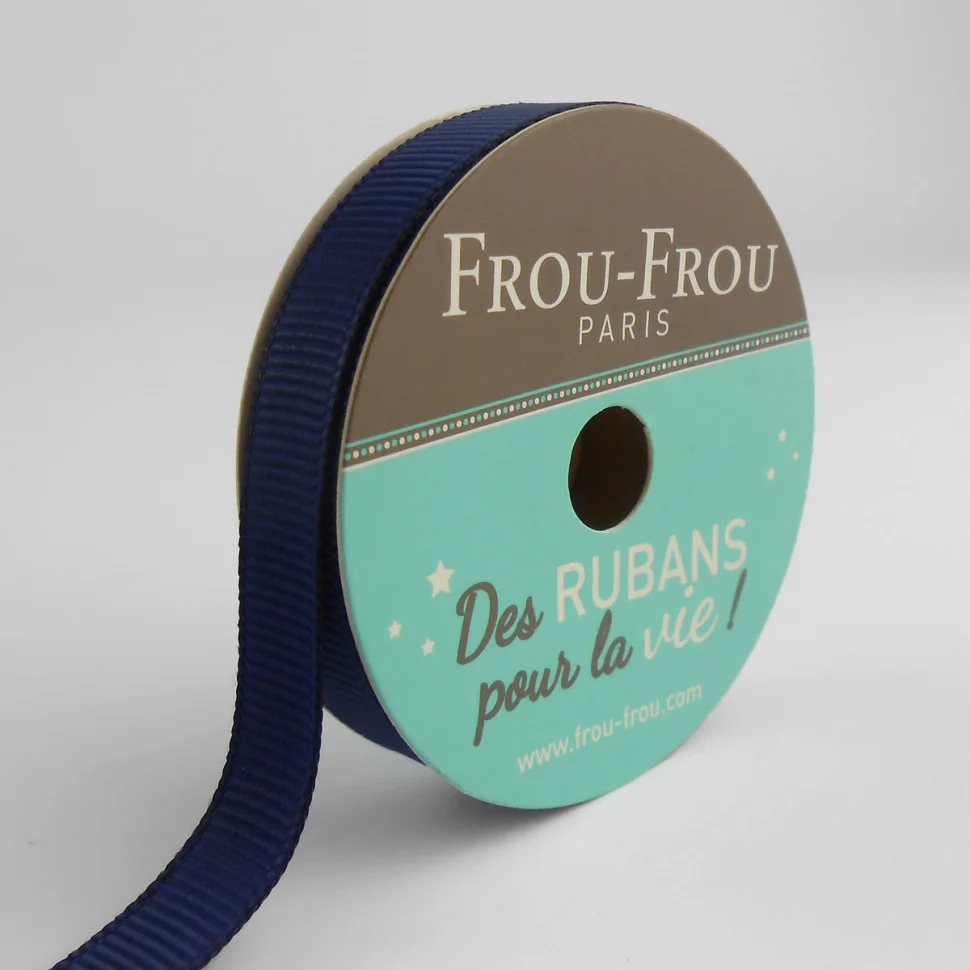 Bobinette Ruban Gros grain Frou-Frou Navy - 9 mm x 6 mètres