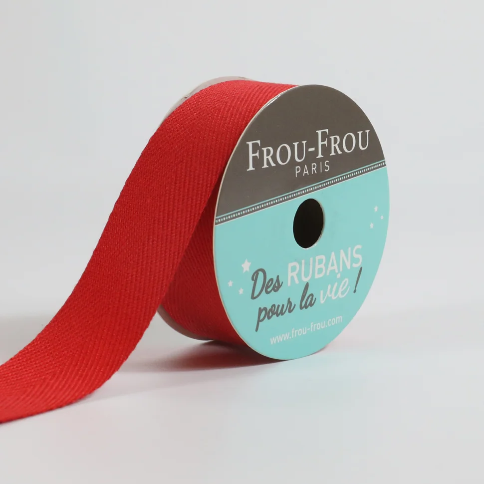 Bobinette Ruban Sergé Frou-Frou Coquelicot - 19 mm x 4 mètres