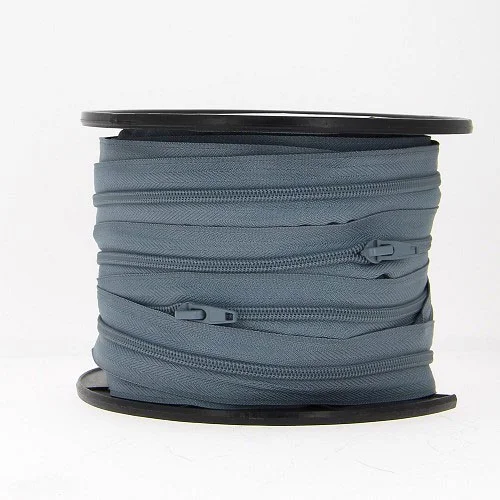 Fermeture spirale N°5 avec curseurs Gris ardoise - Au mètre