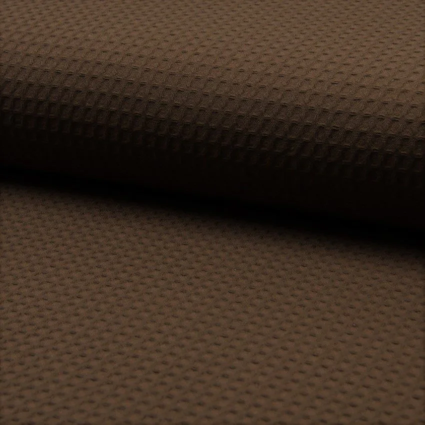 Coupon Tissu Nid d'abeille Marron chocolat x10cm - Coupon de 20 cm