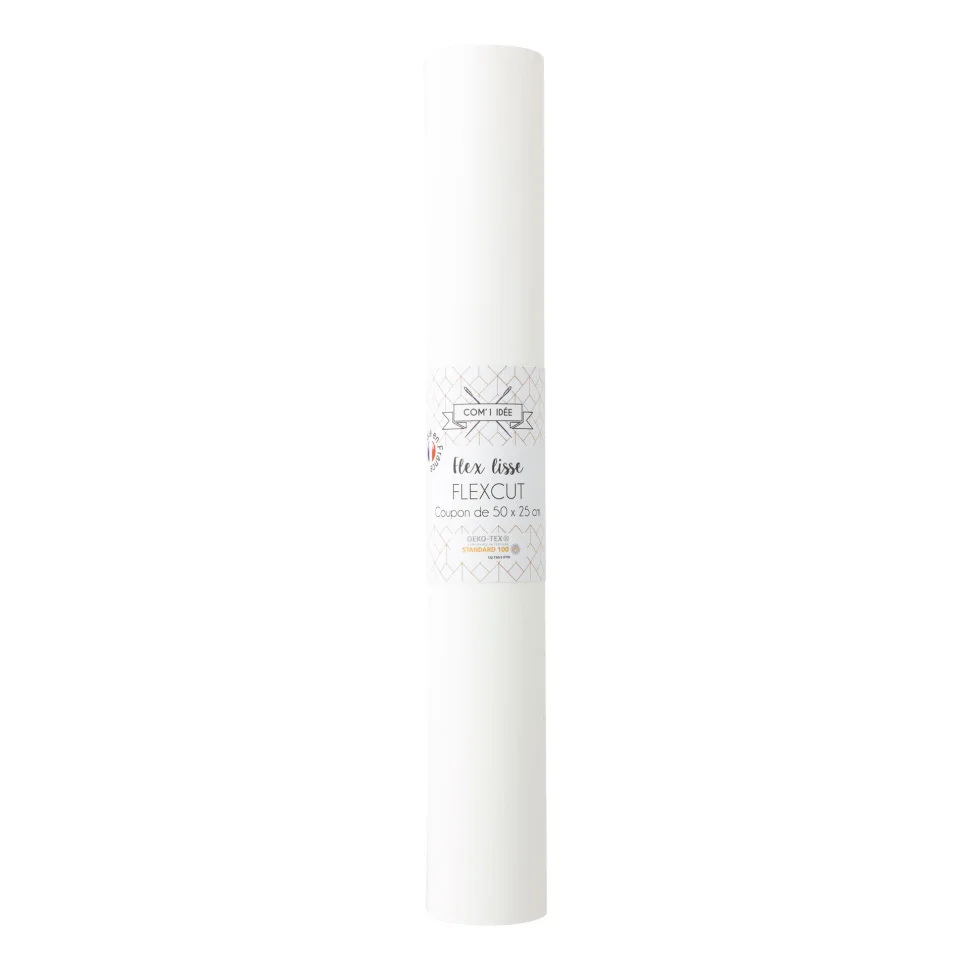 Flex lisse thermocollant Com'1 idée uni Blanc - 50x25 cm