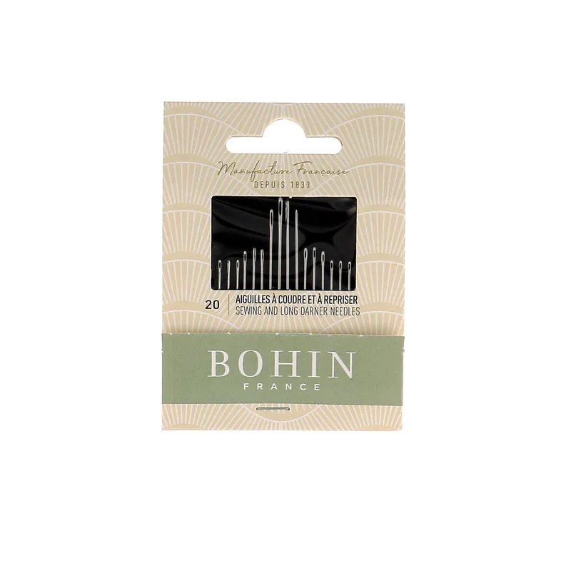 Carnet de 20 aiguilles à coudre et à repriser Bohin x20