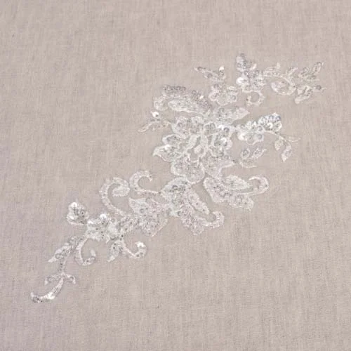 Ecusson à coudre Perles Mariage n°1 Blanc