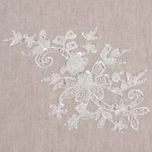 Ecusson à coudre Perles Mariage n°3 Blanc
