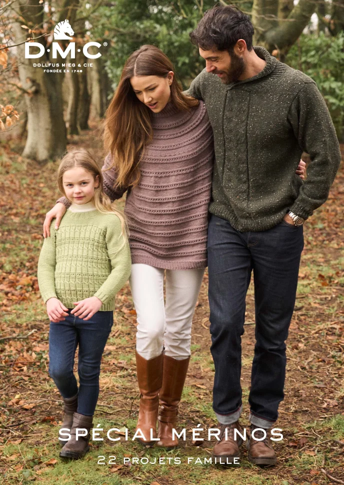 Livre de patrons tricot pour la famille DMC Mérino