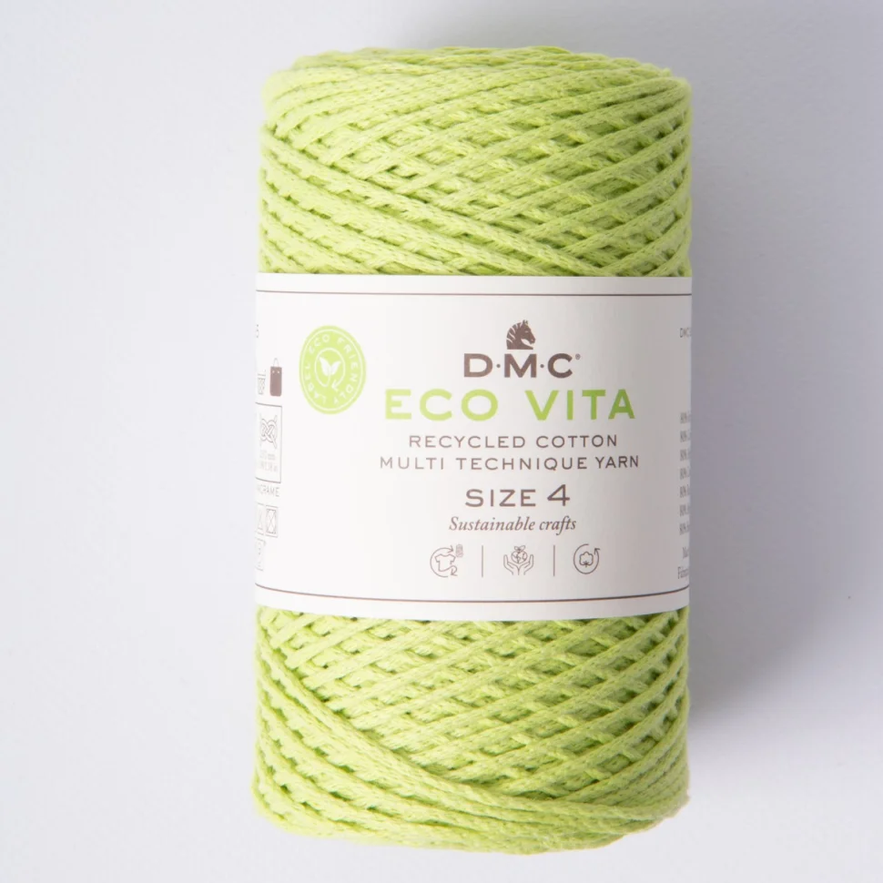 Cordon de Coton recyclé Eco Vita Taille 4 DMC - Vert citron