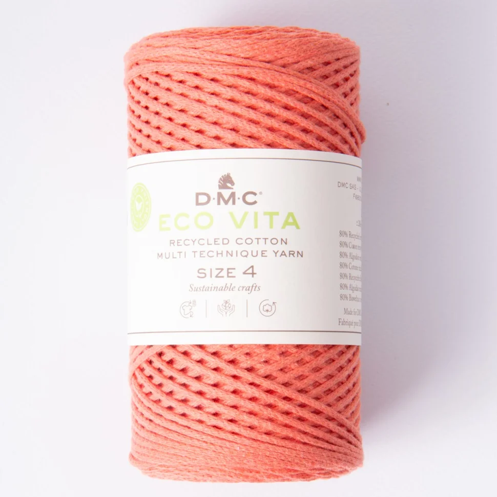 Cordon de Coton recyclé Eco Vita Taille 4 DMC - Corail