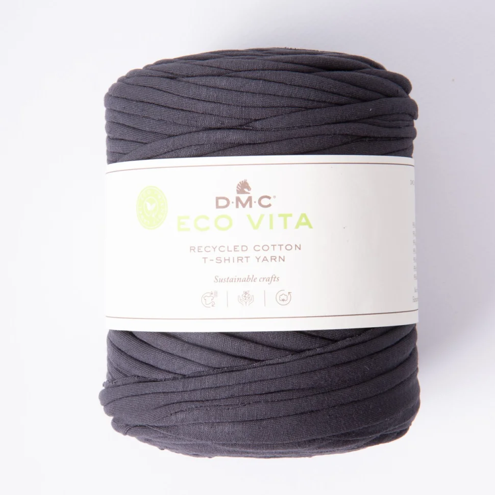 Fil de Coton recyclé Eco Vita T-shirt Yarn DMC - Gris charbon
