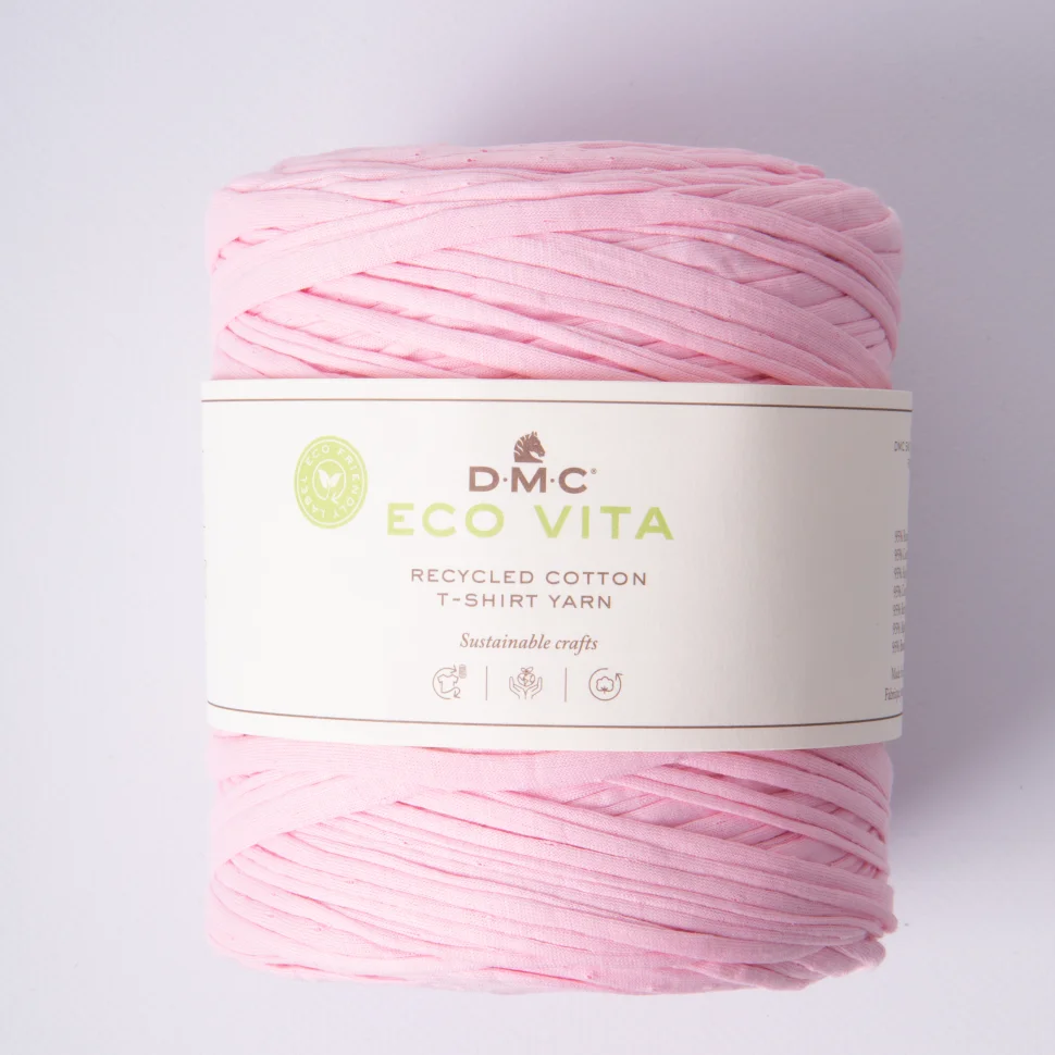 Fil de Coton recyclé Eco Vita T-shirt Yarn DMC - Rose dragée