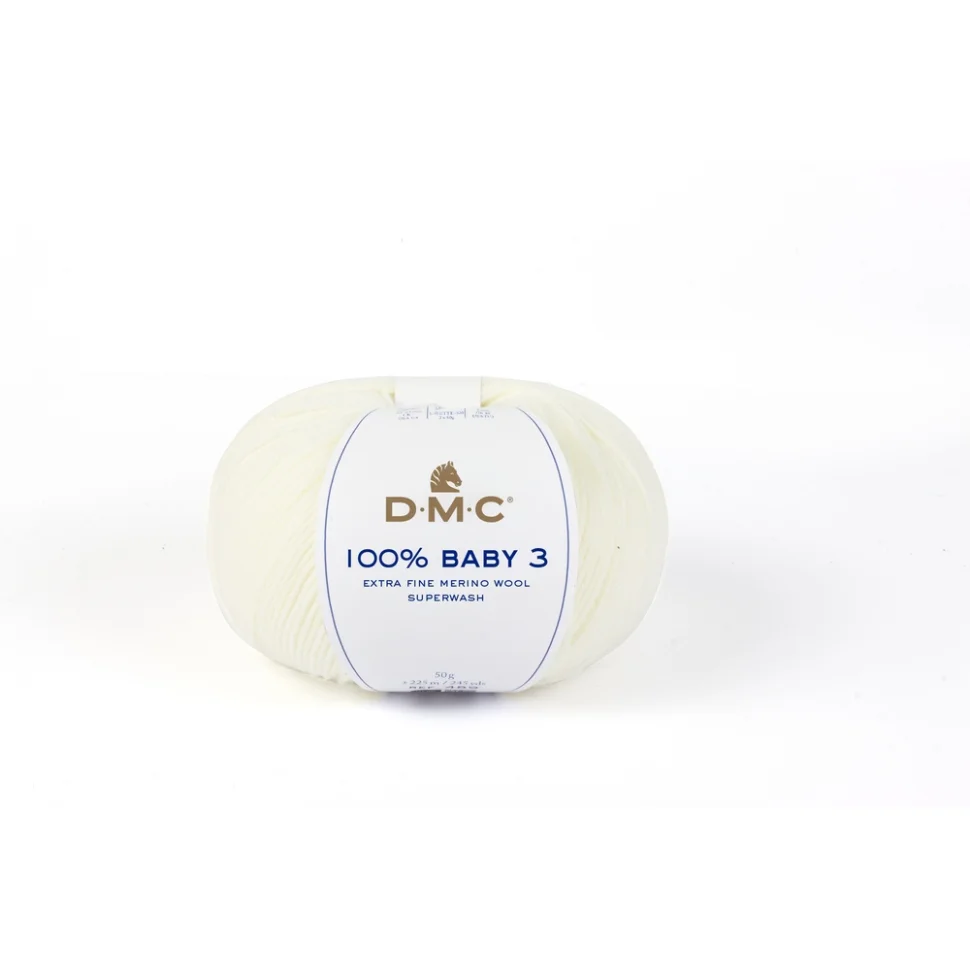 Fil Laine 100% Baby 3 DMC Blanc N° 01