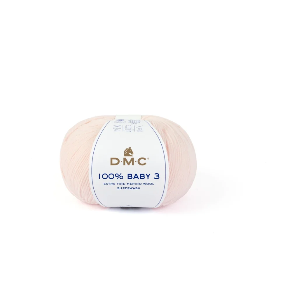 Fil Laine 100% Baby 3 DMC Rose pastel N° 41