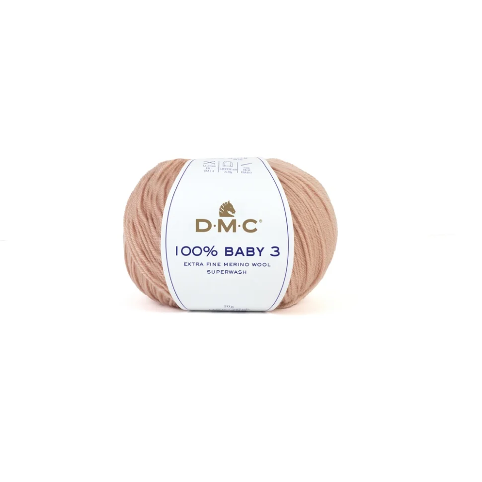 Fil Laine 100% Baby 3 DMC Saumon clair N° 136