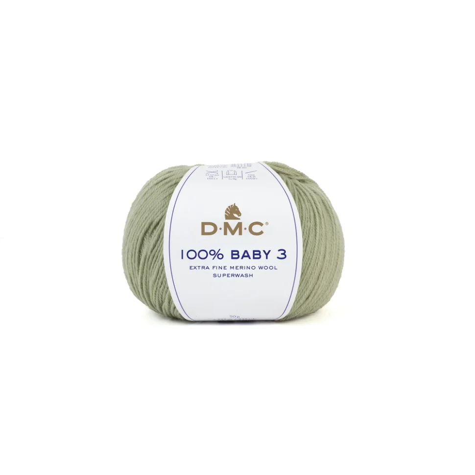 Fil Laine 100% Baby 3 DMC Vert amande N° 140