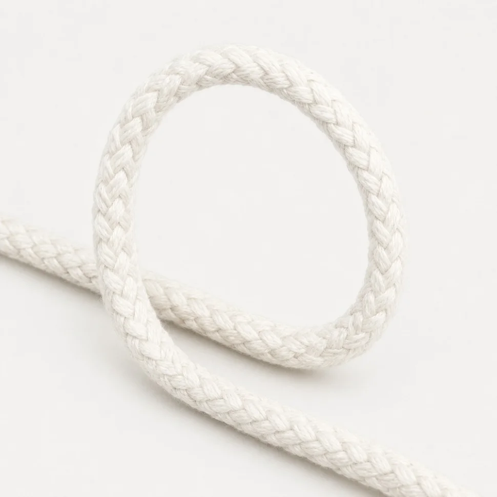 Cordon Sweat Tressé 6 mm uni Blanc