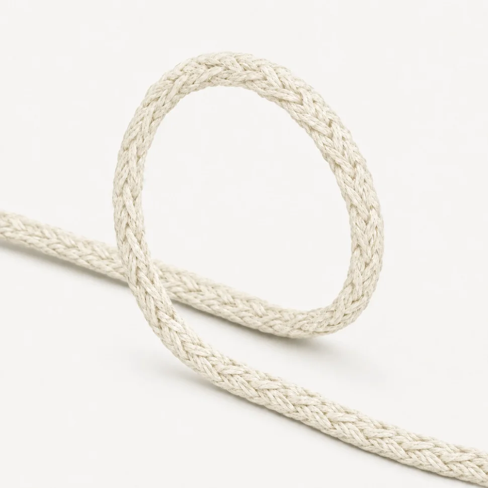 Cordon Sweat Tressé 6 mm uni Crème - Au mètre