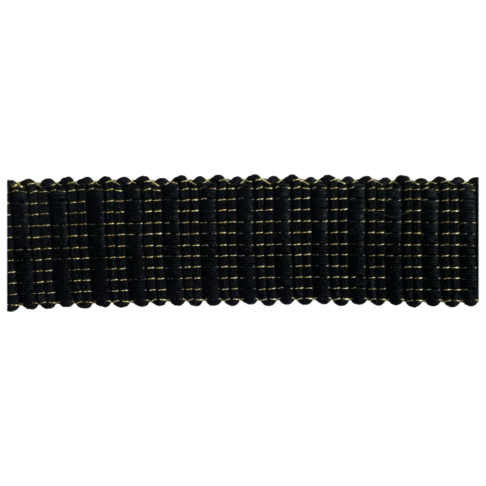Sangle aspect crochet Lurex 30 mm Noir x1m