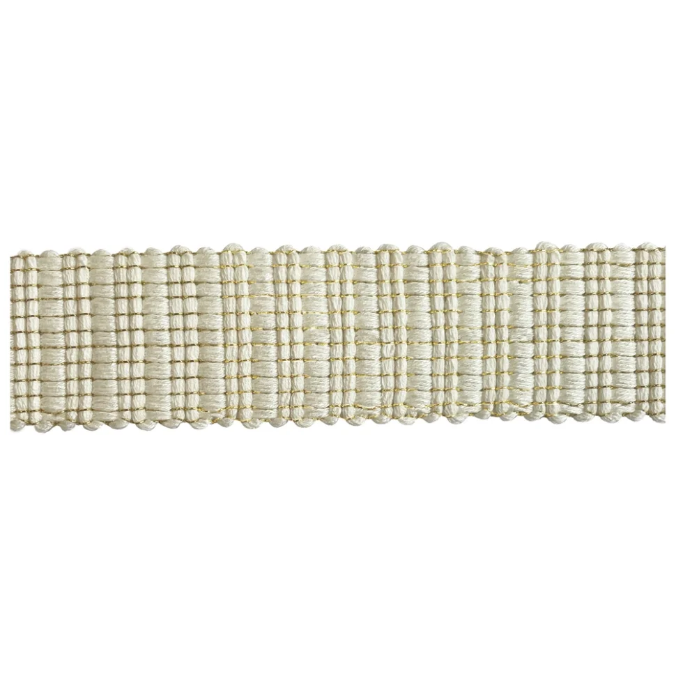Sangle aspect crochet Lurex 30 mm Ecru x1m