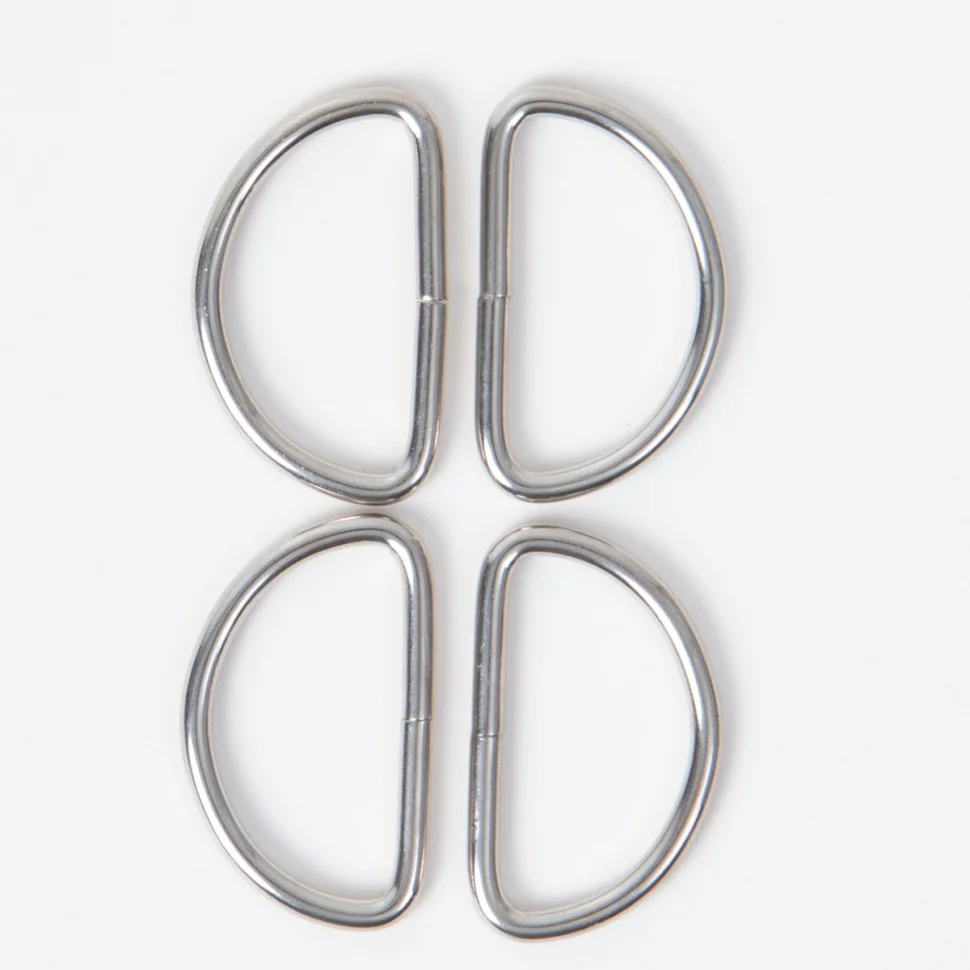 Anneaux en D 32 mm Argenté x4